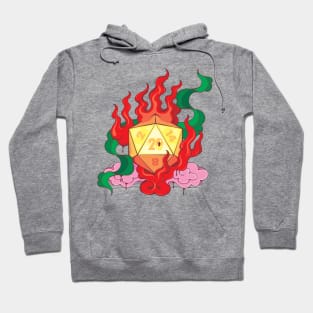 D20 Lucky Dice on Fire Hoodie
